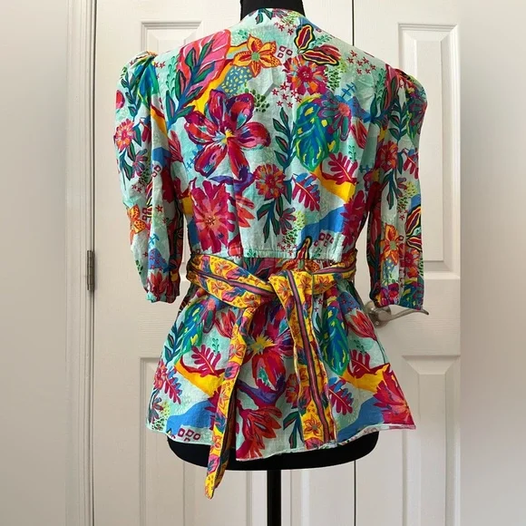 Sohana Tuni Top Puff Sleeve Size Medium - Picture 2 of 9